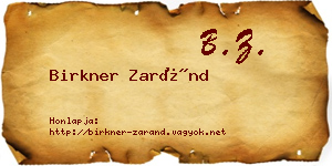 Birkner Zaránd névjegykártya